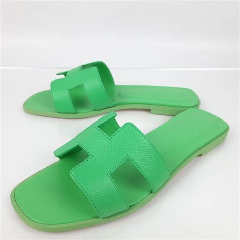 hermes vert pomme oran|Oran sandal .